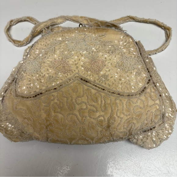 Handbags - Elegant Cream Beaded Women's Bag